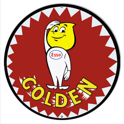 Esso Golden Gasoline Reproduction Metal Sign Pick From Drop Down Box For Sizes