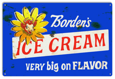 Bordens Ice Cream Vintage Looking Metal Sign 3 Sizes To Choose From