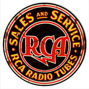 RCA Radio Tubes Sales & Service Reproduction Round Metal Sign 4 Sizes