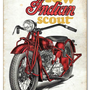 The New Indian Scout Motorcycle Reproduction Metal Sign 3 Sizes