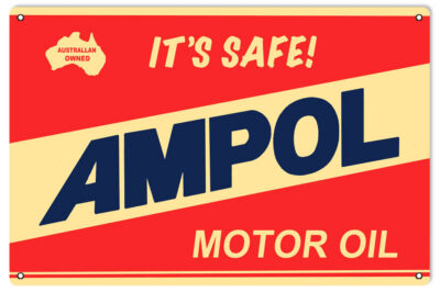 Ampol Gasoline Reproduction  Motor Oil  Metal Sign 18"x30"