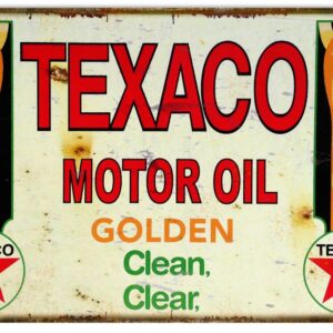 Texaco Motor Oil Reproduction Gas Station Metal Sign 18"x30"
