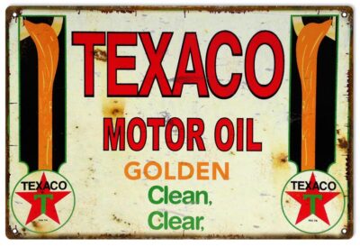 Texaco Motor Oil Reproduction Gas Station Metal Sign 18"x30"