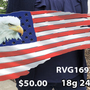 American Flag With Eagle Laser Cut Out On 18g Metal RVG1692S