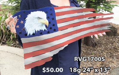 American Flag With Eagle Laser Cut Out Metal RVG1700S