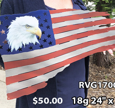 American Flag With Eagle Laser Cut Out Metal RVG1700S