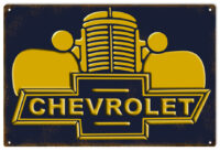 Chevrolet Front End Car Reproduction Garage Shop Metal Sign 18"x30"