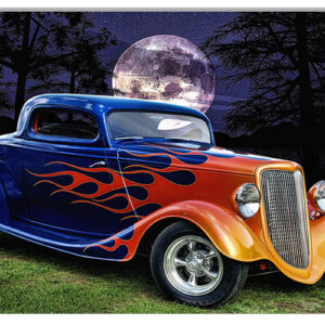 Ford Hot Rod  Garage Shop Art Metal Sign By Artist Bob Kramer 12x18 RVG1813