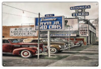1942 Used Cars For Sale In Los Angeles By Artist Bob Kramer 12x18 RVG1857