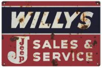 Willys Jeep Sales Reproduction Garage Shop Man Cave Metal Sign 18"x30"