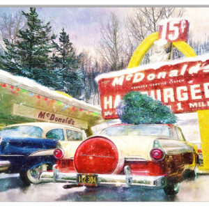 Christmas Time At McDonalds Nostalgic Holiday  Metal Sign By Artist Bob Kramer  12x18 RVG1935