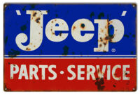 Jeep Service Reproduction Garage Shop Man Cave Metal Sign 18"x30"