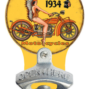 Indian Motorcyle 1934 Pin Up Girl Bottle Opener