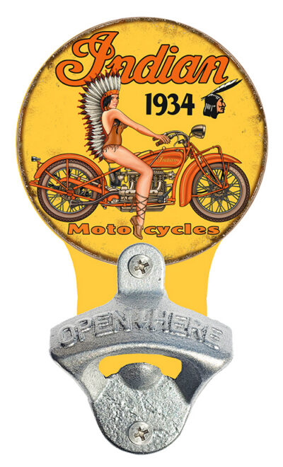 Indian Motorcyle 1934 Pin Up Girl Bottle Opener