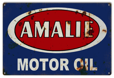 Amalie Gas Station Reproduction Motor Oil Metal Sign 18"x30"