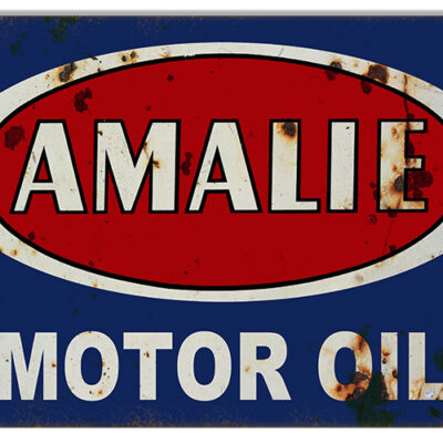 Amalie Gas Station Reproduction Motor Oil Metal Sign 18"x30"