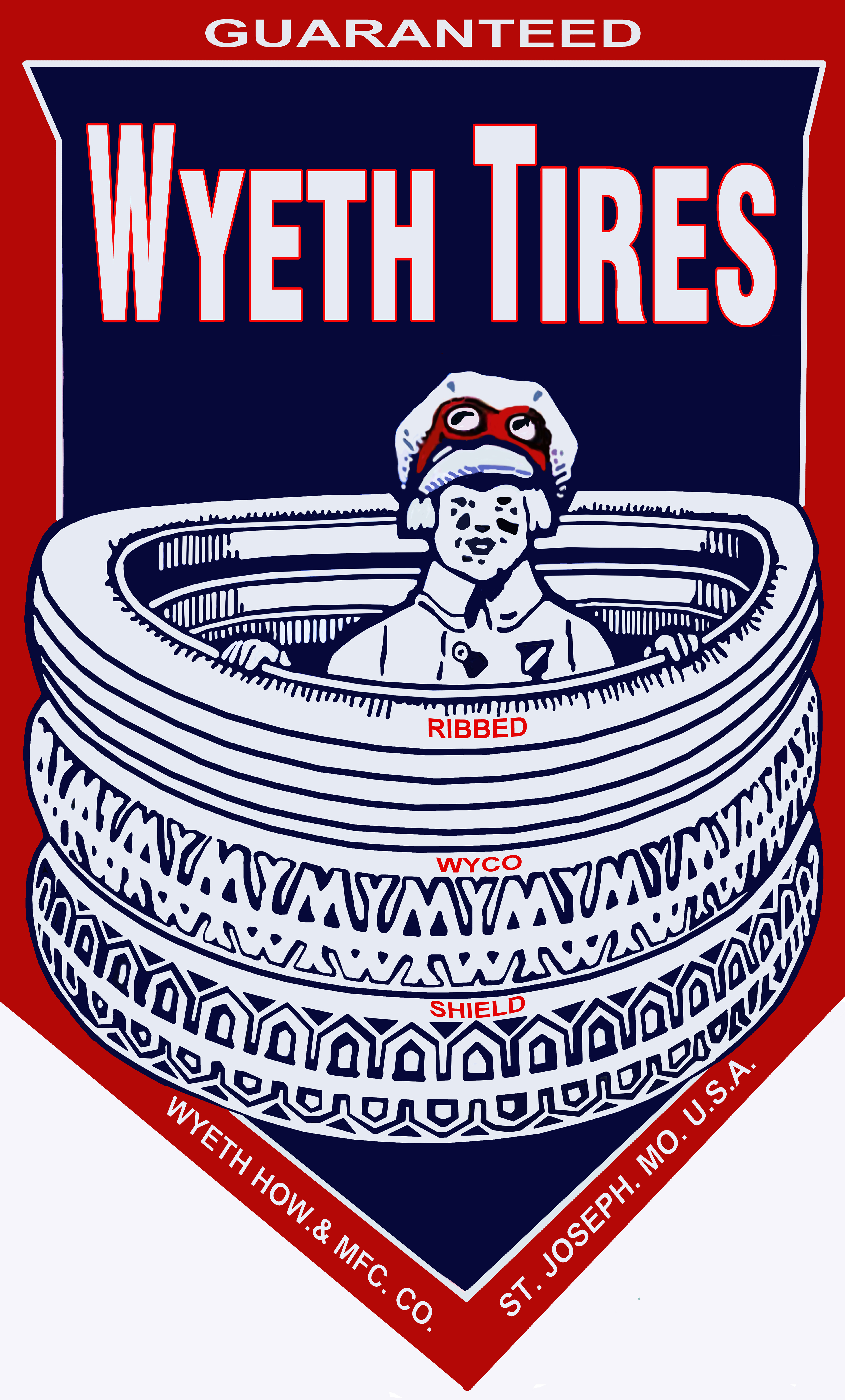 Wyeth Tires Garage Shop Reproduction Gas Station Metal Sign 18"x30"