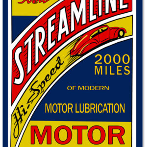 Streamline Charles Motor Oil Reproduction Man Cave Metal Sign 18"x30"