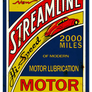 Motor Oil Charles Streamline Reproduction Man Cave Metal Sign 18"x30"