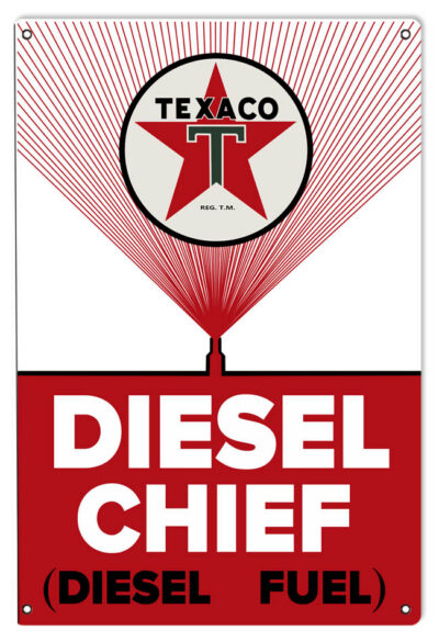 Texaco Diesel Motor Oil Reproduction Garage Shop Metal Sign 18"x30"