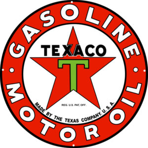 Texaco Gas And Motor Oil Garage Art Reproduction Metal Sign 30" Round RVG2348-30