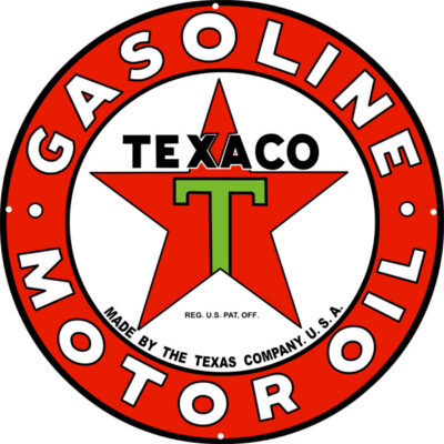 Texaco Gas And Motor Oil Garage Art Reproduction Metal Sign 30" Round RVG2348-30