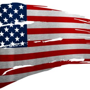 American Flag Tattered With A Wave