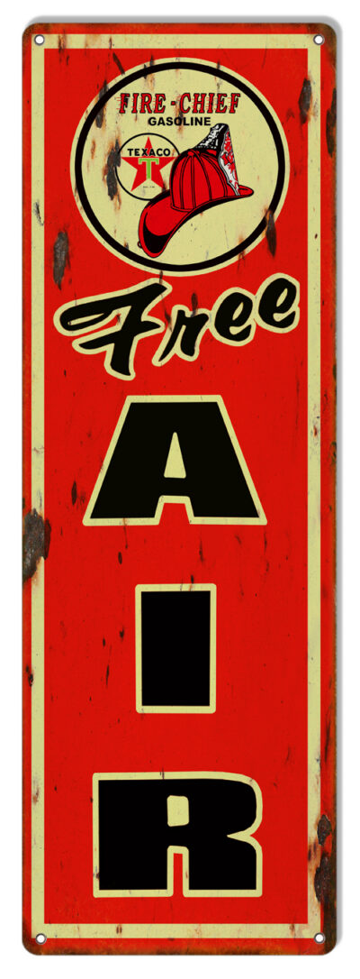 Free Air Texaco Gasoline Reproduction Garage Shop Metal Sign 9"x30"