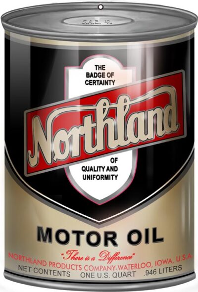 Northland Motor Oil Can Reproduction Gas Station Metal Sign 12"x18"