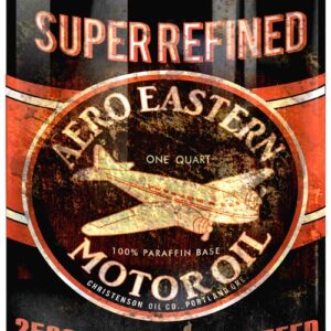 Aero Eastern Motor Oil Can Reproduction Gas Station Metal Sign 12"x18"