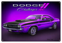 1970 Purple Dodge Challenger By Artist Michael Fishel 12x18
