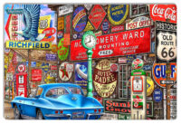 Historic Route 66 Metal Sign By Artist Michael Fishel 12x18