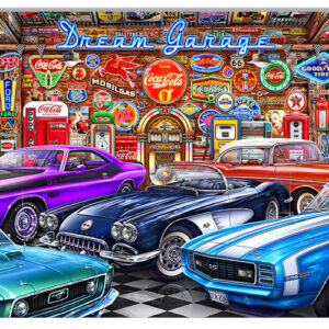 Dream Garage Metal Sign By Artist Michael Fishel 12x18