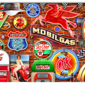 Neon Garage Metal Sign By Artist Michael Fishel 12x18