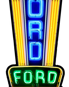 Ford Neon Looking Metal Sign By Artist Michael Fishel 24x9.5