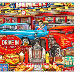 Diners In America Metal Sign By Artist Michael Fishel 12x18
