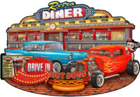 Retro Diner Cut Out Metal Sign By Michael Fishel 23x16