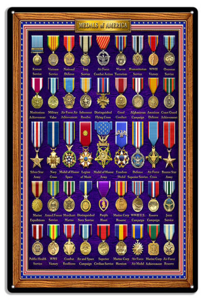 Medals Of America Metal Sign By Artist Michael Fishel 12x18