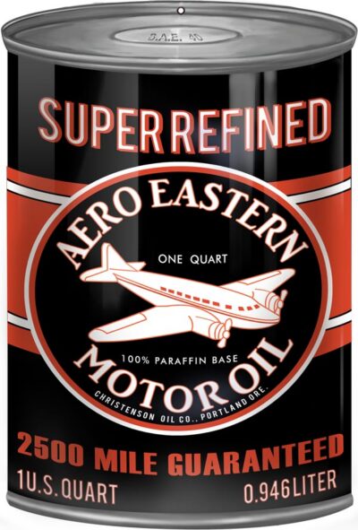 Aero Eastern Gas Station Reproduction Motor Oil Can Metal Sign 12"x18"