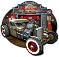 Rat Rod Garage Hot Rod Cut Out Sign By Steve McDonald 18x19