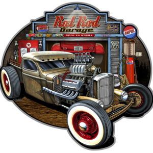 Rat Rod Garage Hot Rod Cut Out Sign By Steve McDonald 18x19
