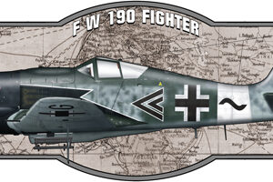 Airplane FW 190 Fighter Laser Cut Out Sign By Steve McDonald 8x24