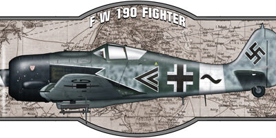 Airplane FW 190 Fighter Laser Cut Out Sign By Steve McDonald 8x24