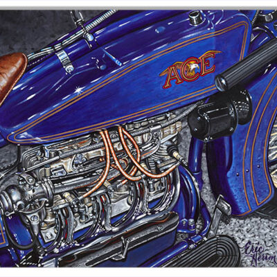 Ace Motorcycle Metal Sign By Eric Herrmann 12x18