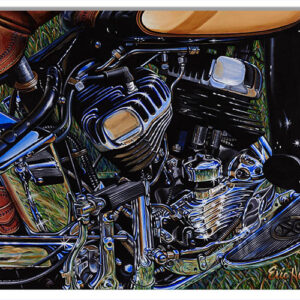 Harley Davidson Motorcycle Metal Sign By Eric Herrmann 12x18