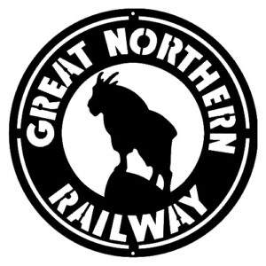 Great Northern Railway Cut Out Silhouette Railroad Metal Sign 14.5x14.5