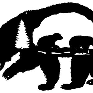 Bear Wilderness Laser Cut Out Silhouette Wall Art Metal Sign 13.5x19.5