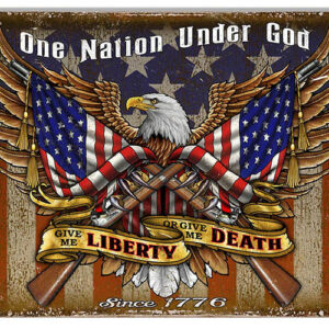 One Nation Under God Patriotic Metal Sign by Steve McDonald