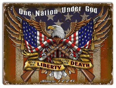One Nation Under God Patriotic Metal Sign by Steve McDonald