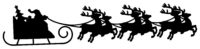 Santas Sleigh Reindeer Laser Cut Out Silhouette Metal Sign 5x23.5